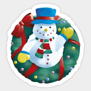 Snowman Wreath Sticker